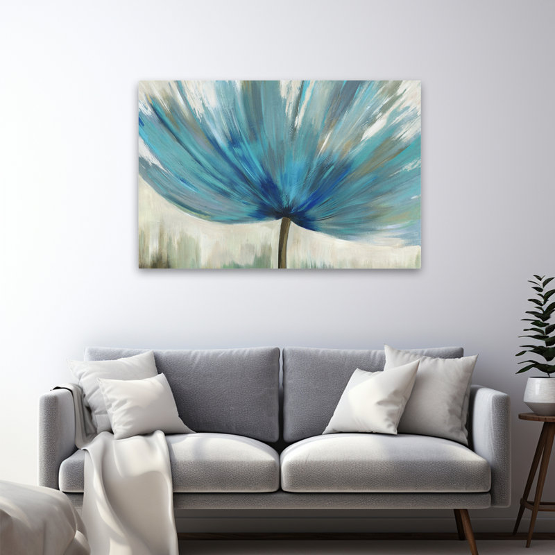 Plantes, fleurs, abstrait, petits pétales, art mural, H 32 po x l 48 po