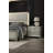 Contemporary Silver 1Pc Nightstand Acrylic Handles Embossed Panels English Dovetails 2-Drawers Bedside Table (Only Nightstand)