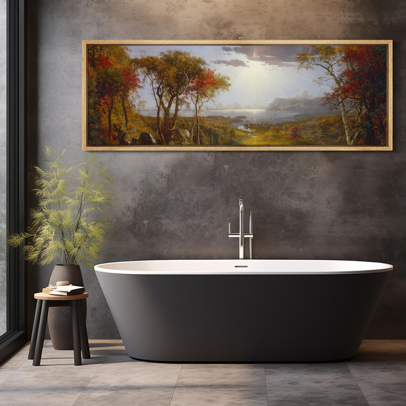 «Autumnal Serenity Landscape Sunset Over Wilderness», reproduction encadrée, Naturel, H 30 po x l 60 po