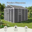 Remise de rangement imperméable en résine 8 x 8 pi avec porte verrouillable, panneau en PP de 12 mm et fenêtre HD