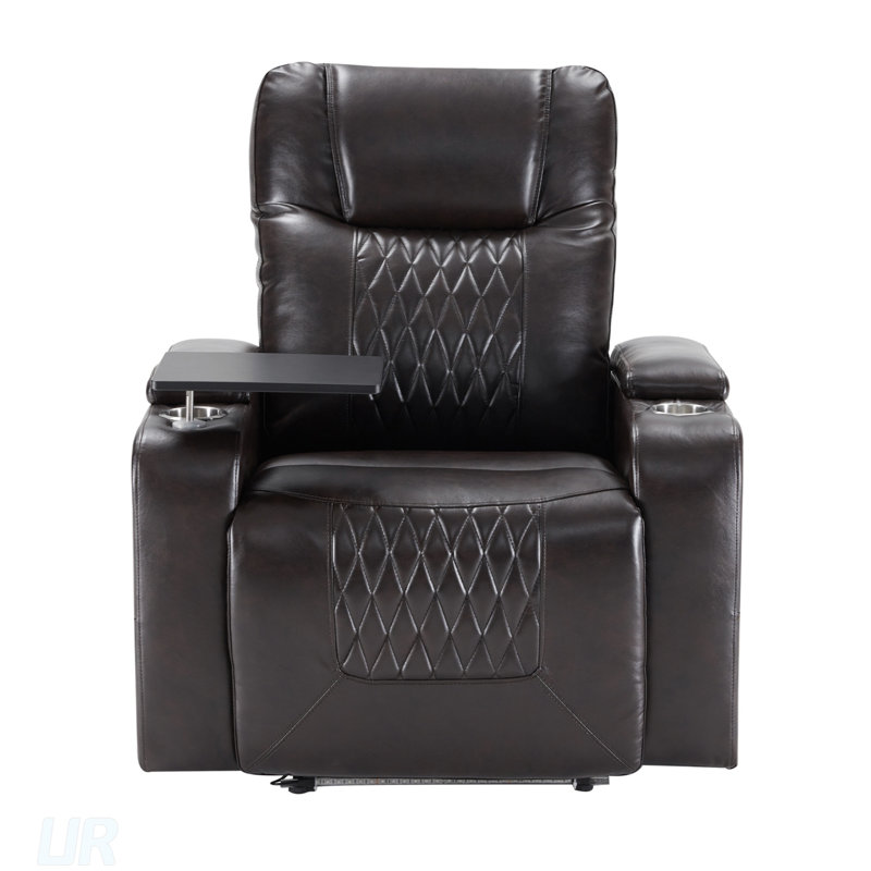Power Recliner With USB Charging, Swivel Tray, And Arm Storage For Ultimate Comfort And Convenience, Black