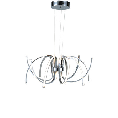 12-Light Chrome Aluminum LED Chandelier With Diffusers