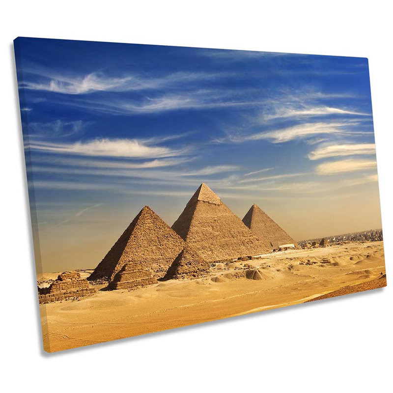 Egypt Pyramids Landscape - Wrapped Canvas Print, 30.5cm H x 45.7cm W x 2cm D
