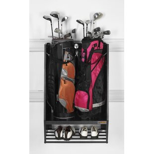 Suncast Metal Complete Golf Bag Organizer For Garage W/ Shelves & Bin (2  Pack) : Target