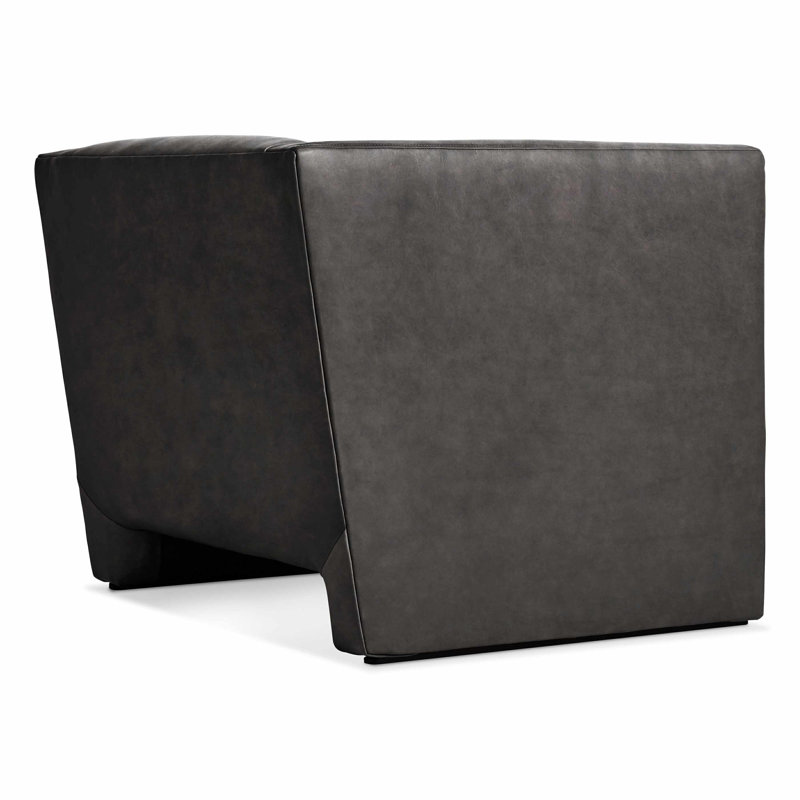Double Down Armchair, Slate Genuine Leather
