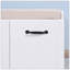 Banc de rangement en bois pour le vestibule avec coussin blanc