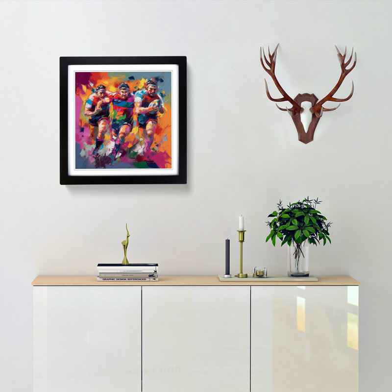 Rugby Fauvism - Framed Print, Black
