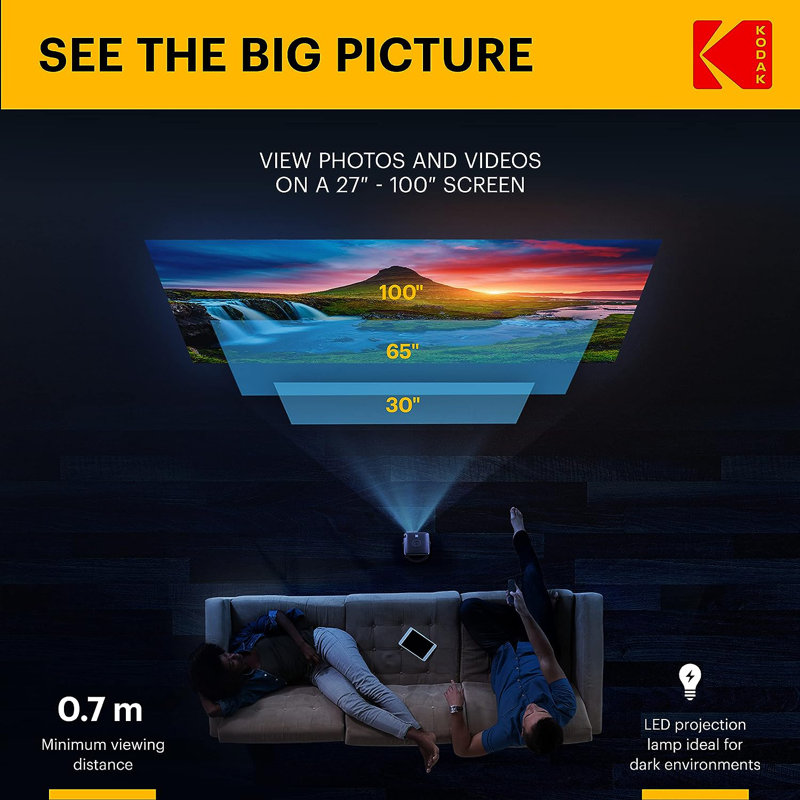 Kodak Pico Projector 40 Lumens Portable Projector with Remote Included