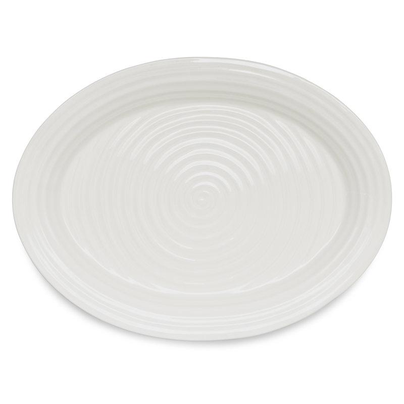 Portmeirion Sophie Conran blanc plateau ovale, H 4,2 po x L 12 po x l 14,5 po 