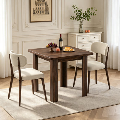 Ensemble de table de salle à manger 31,51 "pour 2, 3 pièces de cuisine rectangulaire avec chaises rembourrées, ensemble de salle à manger de style Mid-Century moderne, appartement