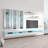 126" Modern Floating Wall Mounted Entertainment Center with 16-Color LED Lighting, High Gloss Finish-2123668008