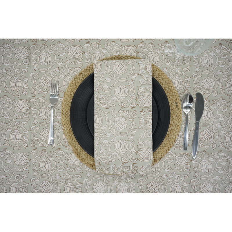 Fabdivine 18X18 Inch Handcrafted Block Print Napkin – Timeless Design for Any Event, 6 Kamal