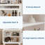 Armoire de cuisine 62 po avec portes en verre, tiroir et tablettes réglables, huche pour micro-ondes autoportante 62 po-1524087762