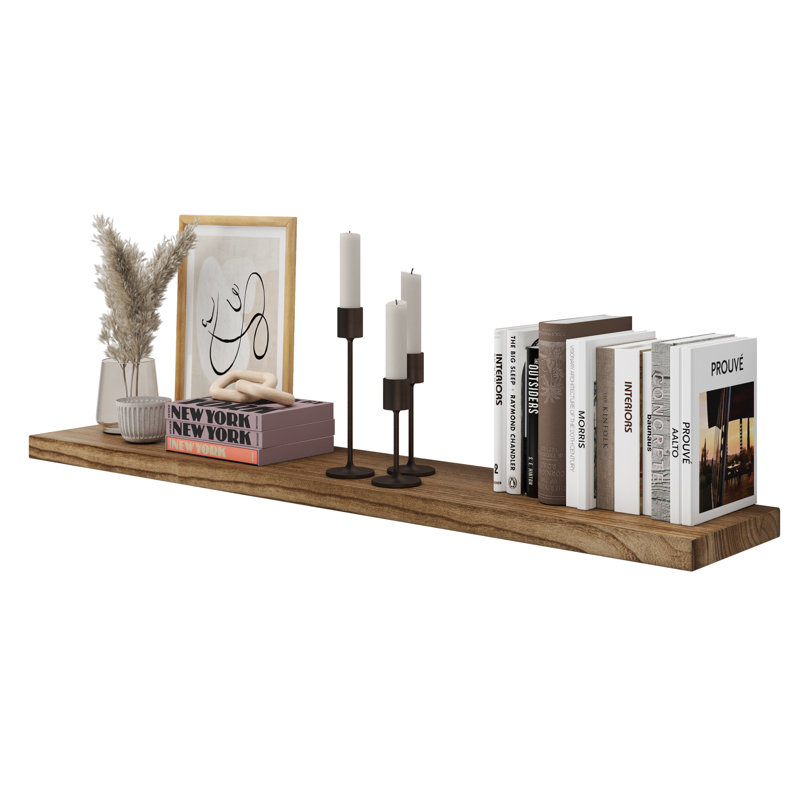 Tablette dissimulée, tablette flottante pour le salon et le bureau, bibliothèque murale, rustique, brûlé, 1pc