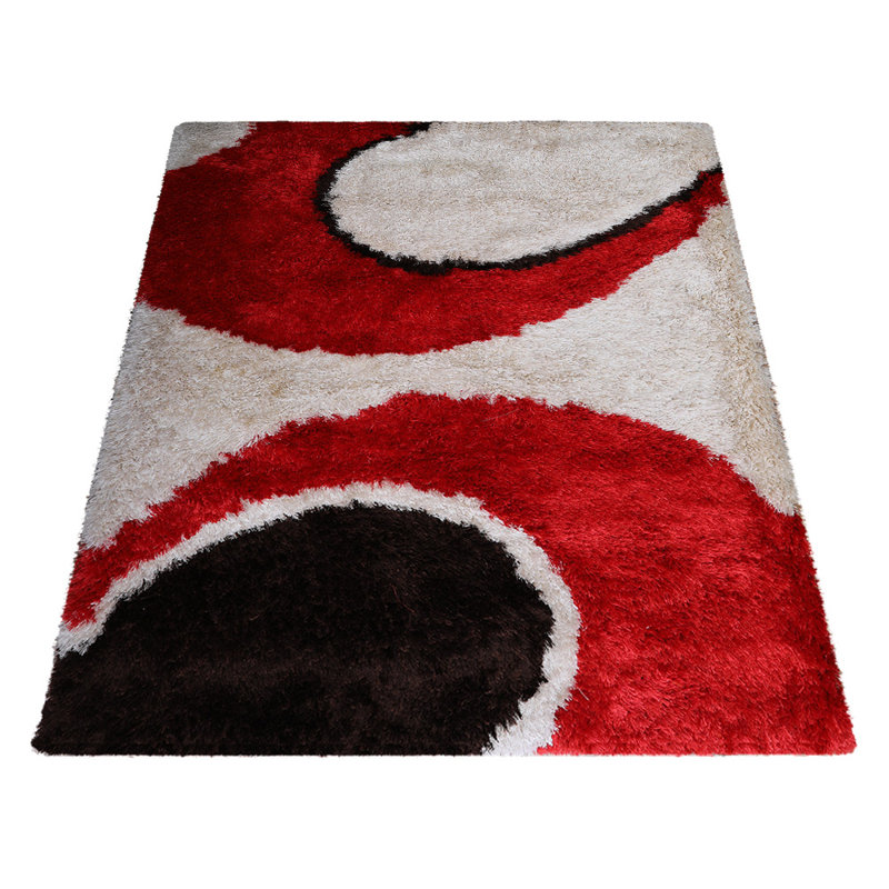 Tapis rectangulaires en polyester à poils longs touffeté à la main Bismarck, Rectangle 6 pi x 9 pi