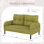 Canapé double confortable en velours côtelé de couleur unie UNIS UNI WIN, convient aux salons et aux chambres à coucher-117067756