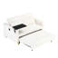 Velours côtelé beige avec plateau mobile et port, offrant une expérience de bureau à roulettes confortable, une interface pour un style de vie moderne-125038270