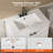 30" Farmhouse Bathroom Vanity With Ceramic Sink, Tilt-Out Drawer & Adjustable Shelf, White-2140161769