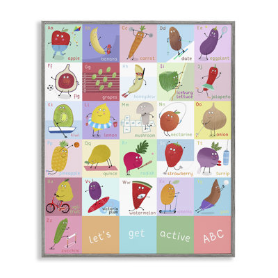 Giclée encadrée «Let's Get Active ABC», design par Carla Daly