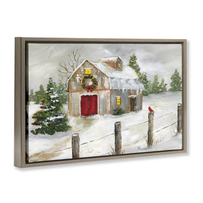 Winter Farmhouse Scene Giclee Art by Nan