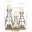 Ensemble de chandelles de table en métal 3 pièces