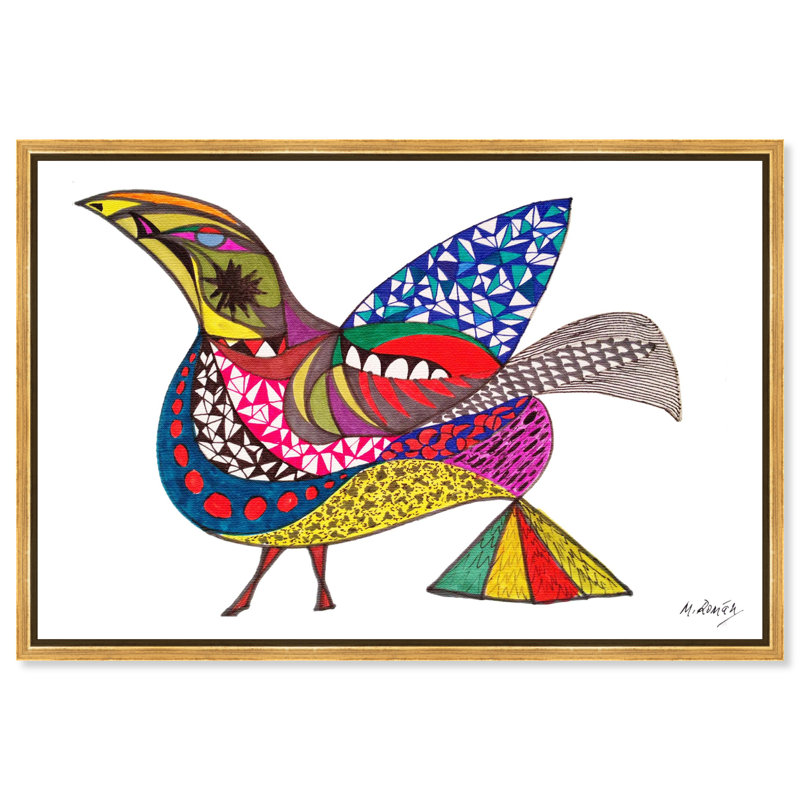 Manuel Roman - Bird Print by Oliver Gal, 17"H x 25"W, Gold Floater Frame