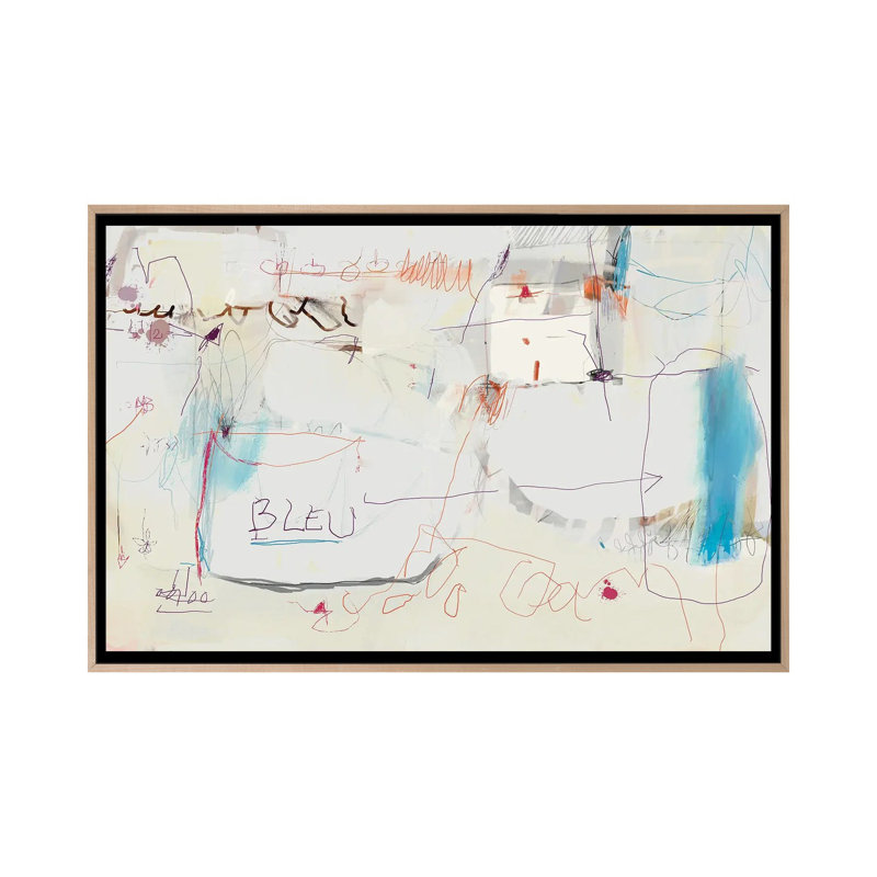 Bleu Is Blue - reproduction d'art murale encadrée, Beige, Reproduction encadrée sans passe-partout, H 32 po x l 48 po