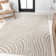 Aldrik High-Low Abstract Groovy Striped Beige/Cream Indoor/Outdoor Rug