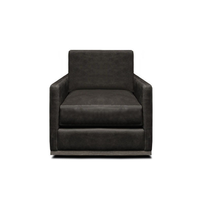 Fauteuil pivotant en cuir véritable Albur, Cuir véritable gris anthracite