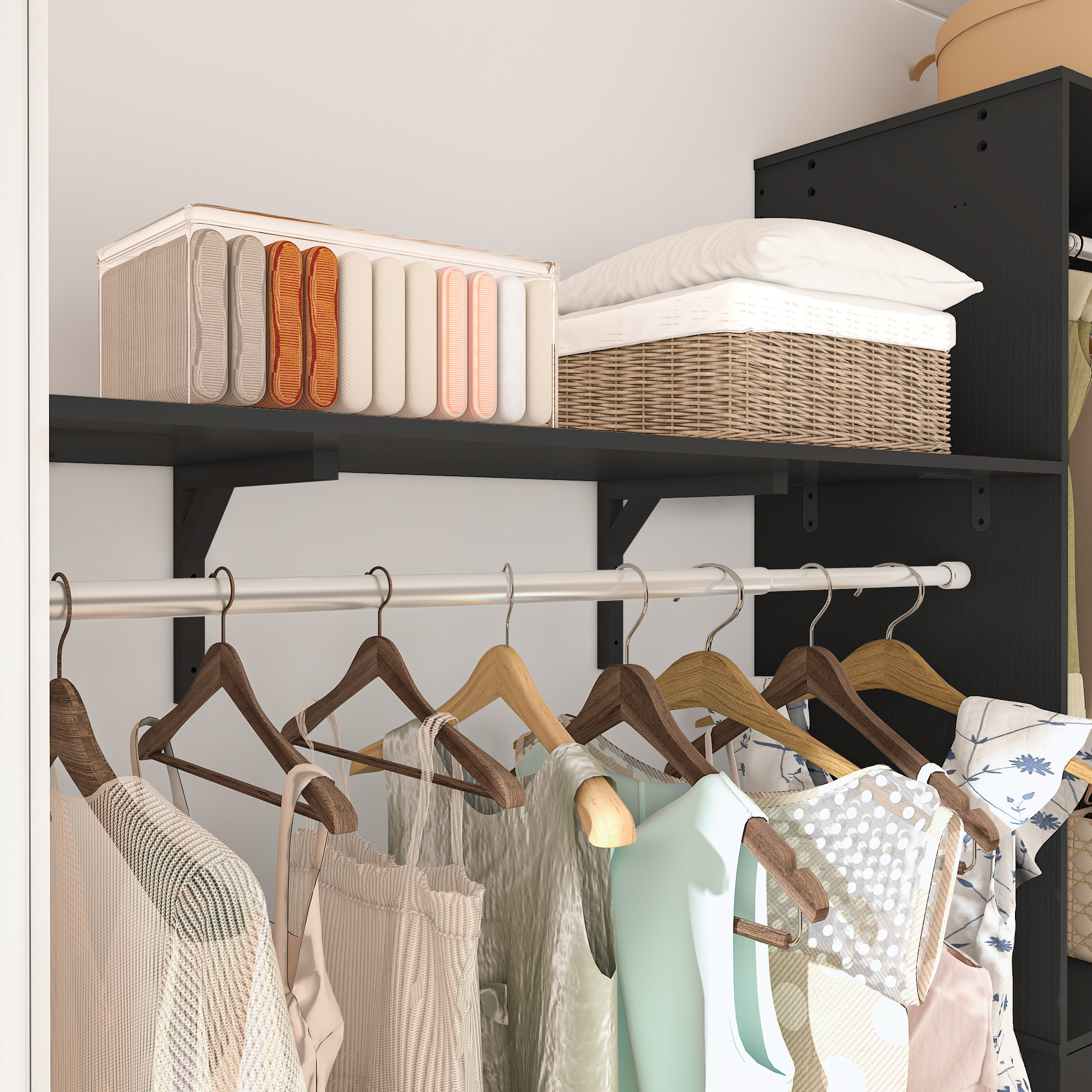 Aheaplus Closet System With 2-Drawers, Laundry Room Organizer | Wayfair