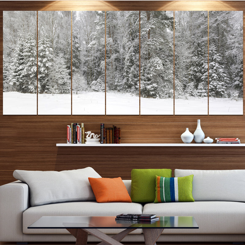 « brumey winter forest panorama », reproduction de photo à multiples images sur toile