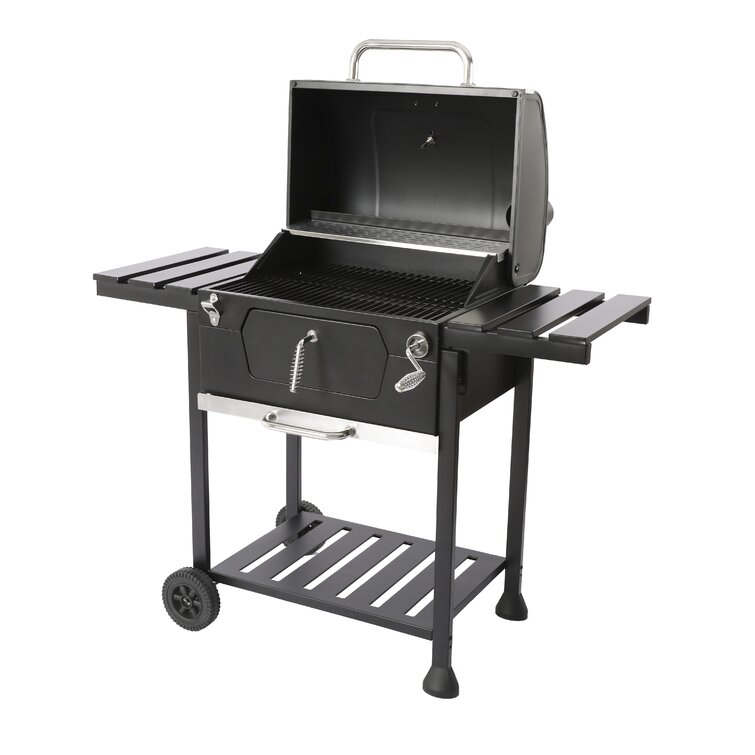 Føderale Galaxy jage Royal Gourmet 24" Crop Barrel Charcoal Grill with Side Shelf and Cover &  Reviews | Wayfair
