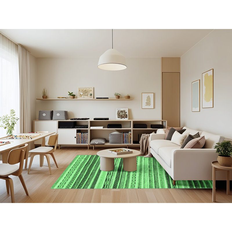 Keyen Washable Geometric Indoor Rug, Rectangle 7' x 9'