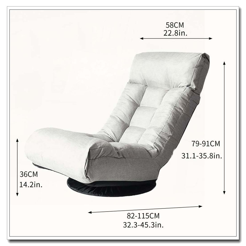 Fauteuil inclinable simple, Gris, 35.8" H x 22.8" W x 45.3" D