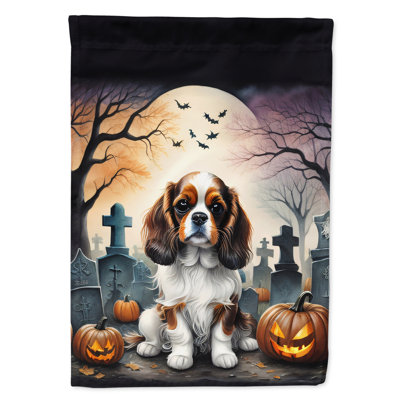 Cavalier Spaniel Spooky Halloween House Flag