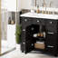 Ensemble de meuble-lavabo de salle de bain 36 "avec comptoir de lavabo, lavabo simple noir, armoire à shaker avec porte à fermeture douce et 3 tiroirs