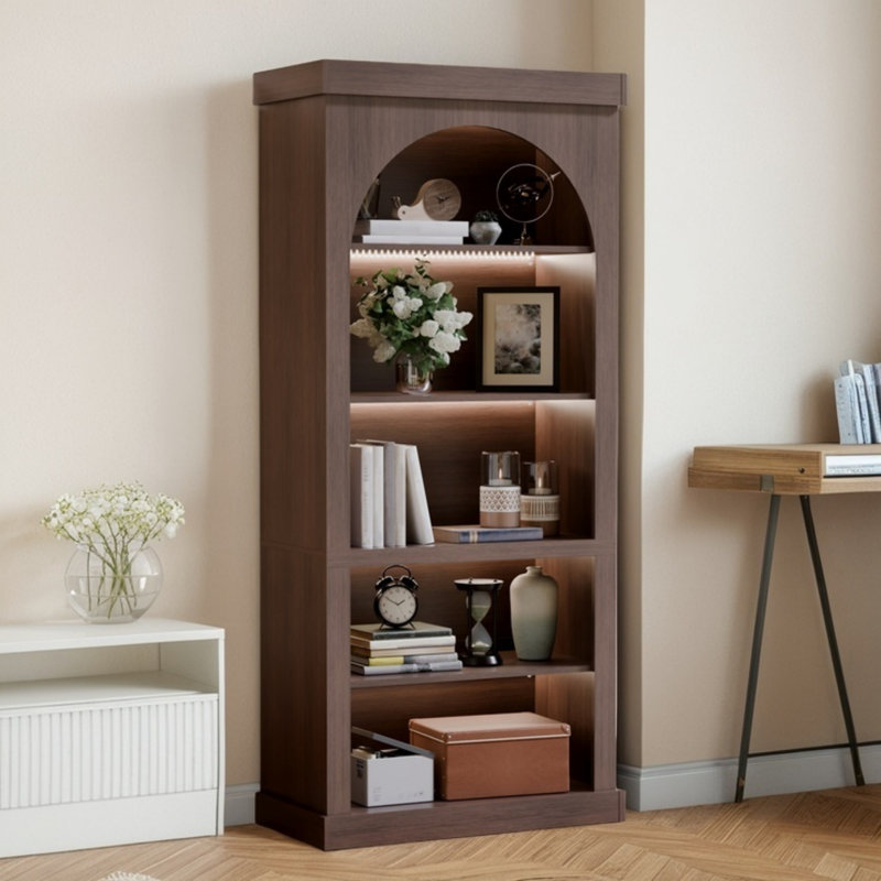 Armoire de rangement arquée, garde-manger multifonctionnel de ferme et armoire de cuisine avec éclairage et grande capacité de rangement