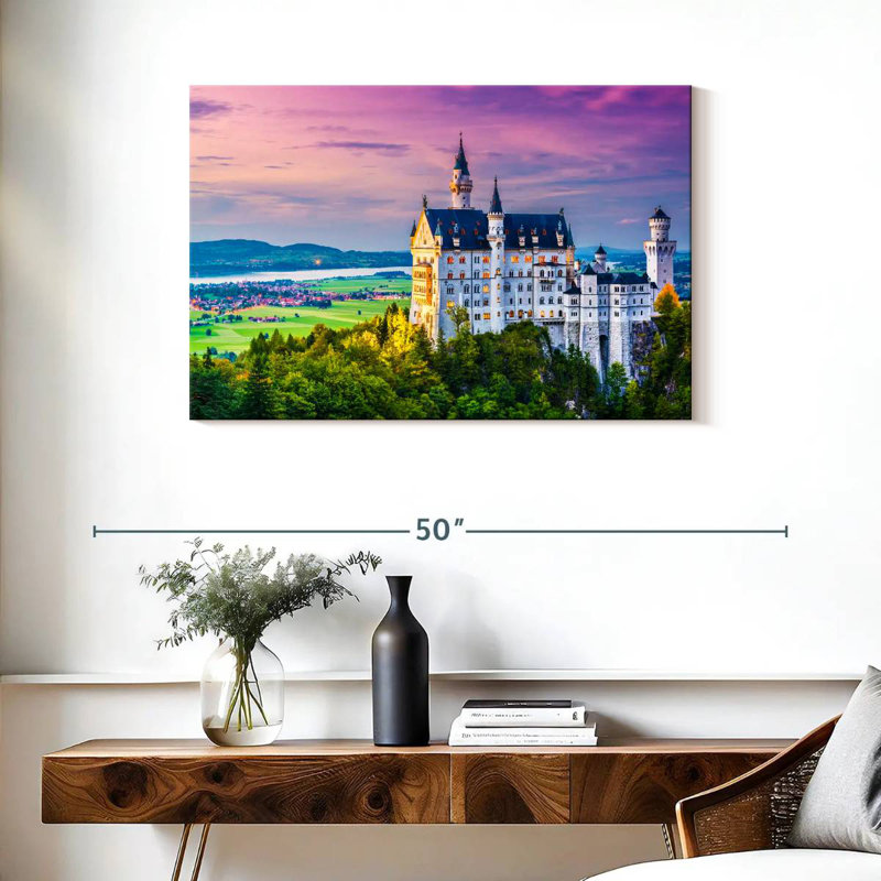 Lilie Neuschwanstein Castle Landscape, 24" H x 36" W