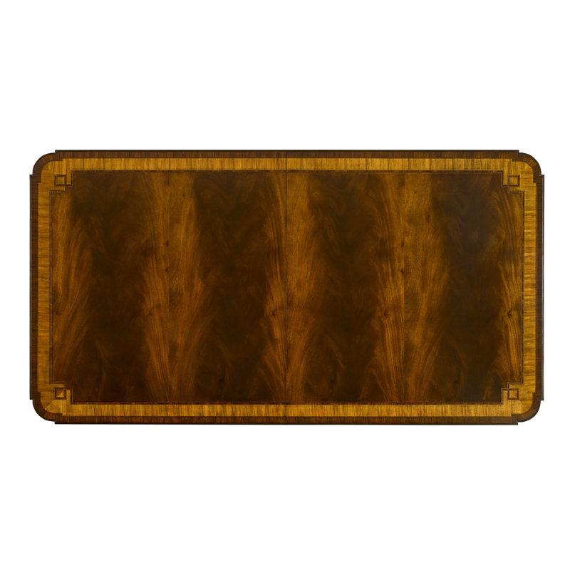 Greek Key Mahogany Wood Dining Table