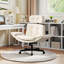 Chaise de bureau rembourrée à pieds croisés avec accoudoirs réglables, fauteuil de direction ergonomique pivotant avec appui-tête-615426872