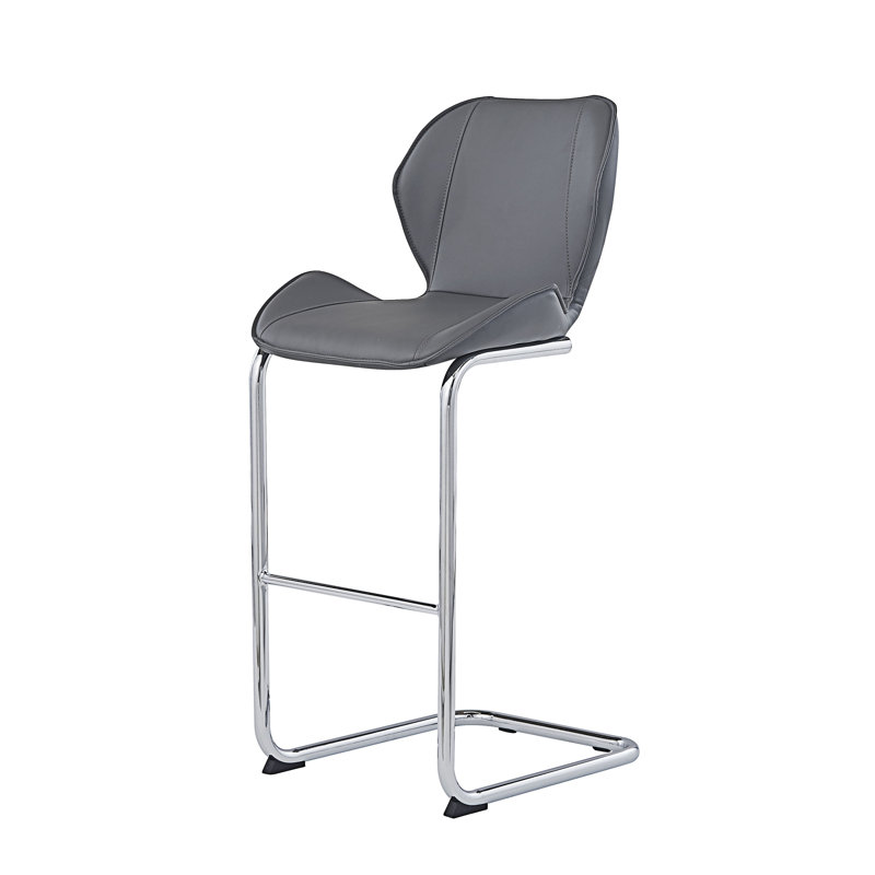 Chaise de bar rembourrée (ensemble de 4), Gris