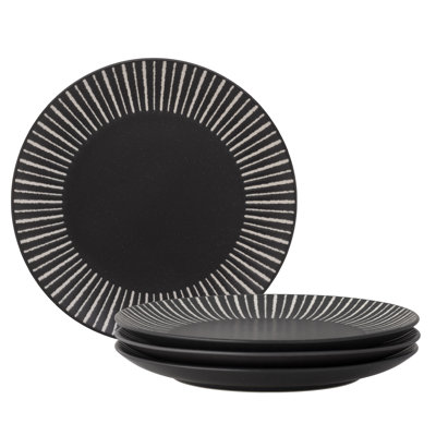 Colorwave Stripe Set of 4 Coupe Accent Plates, 8.5"