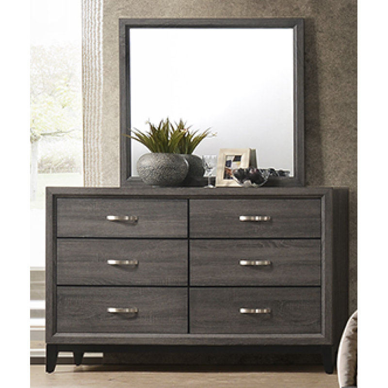 Commode double 6 tiroirs avec miroir Braylea