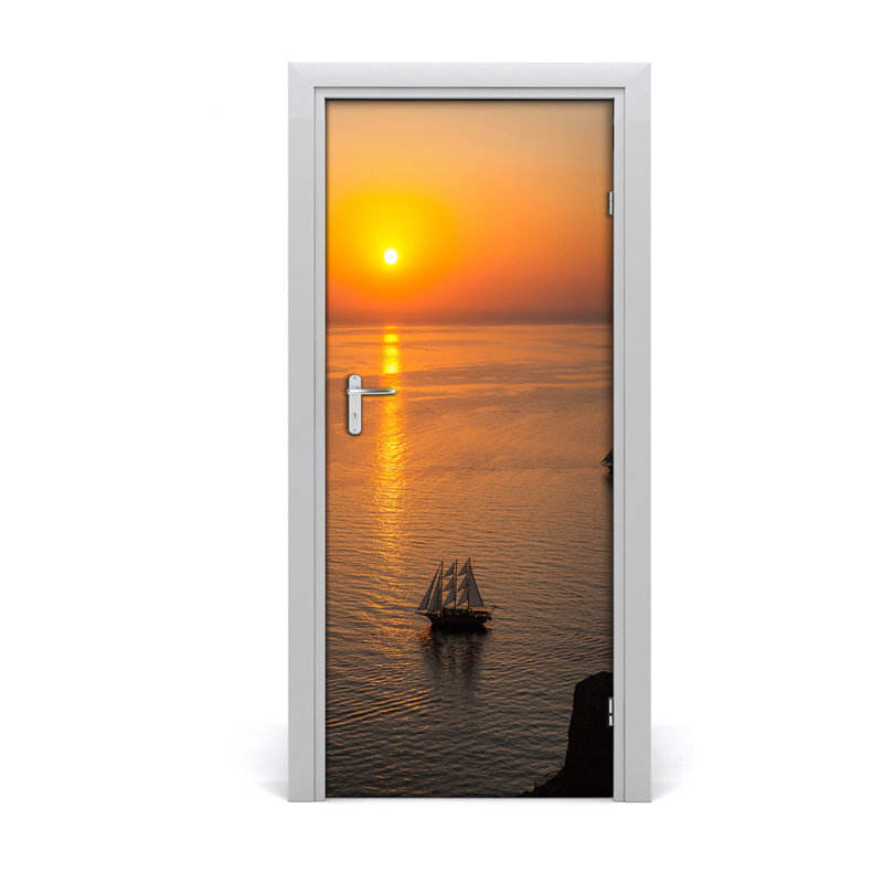 Sunset At Sea Door Decal