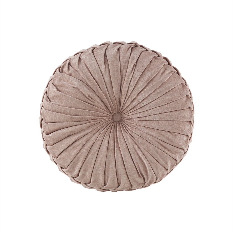 Blush Poly Chenille Round Floor Pillow Cushion