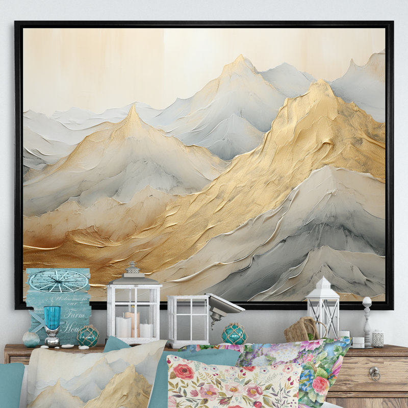 Alpine Mountain Harmony sur impression sur toile, Cadre flottant noir, H 12 po x l 20 po x P 1 po