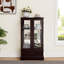 Vitrine vitrée éclairée avec tablettes réglables en verre 2 portes et 1 tiroir avec ampoule incluse-224558504