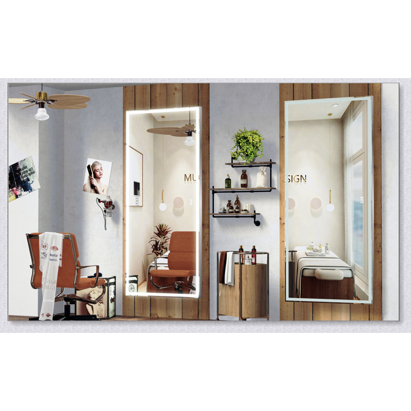72X32 Inch Oversized LED Bathroom Mirror With 3 Color Modes, Aluminum Frame, And Full-Length Lighted Design For Modern Interiors