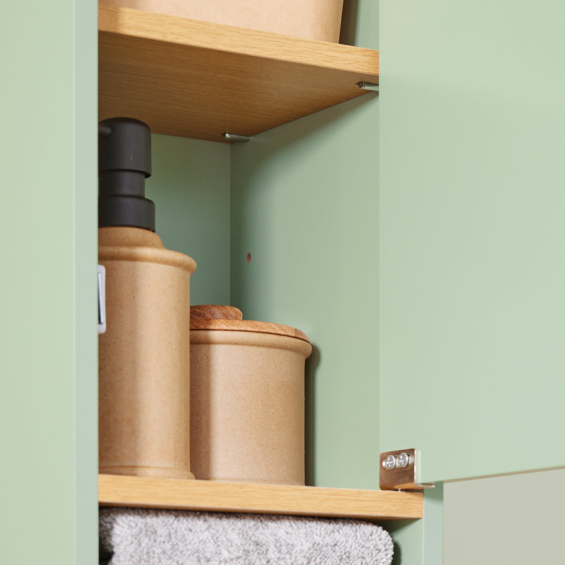 Munford Freestanding 20cm W Linen Cabinet, Green