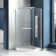 38" W x 38" D x 72" H Semi-Frameless Neo-angle Shower Door with Towel Bar and Fixed Panel
